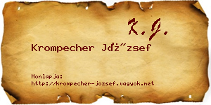 Krompecher József névjegykártya